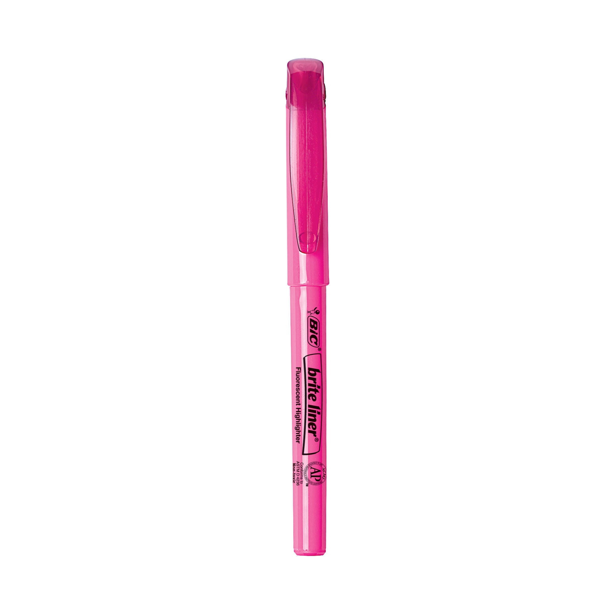 BIC Brite Liner Highlighters, Pink, 12 Pack